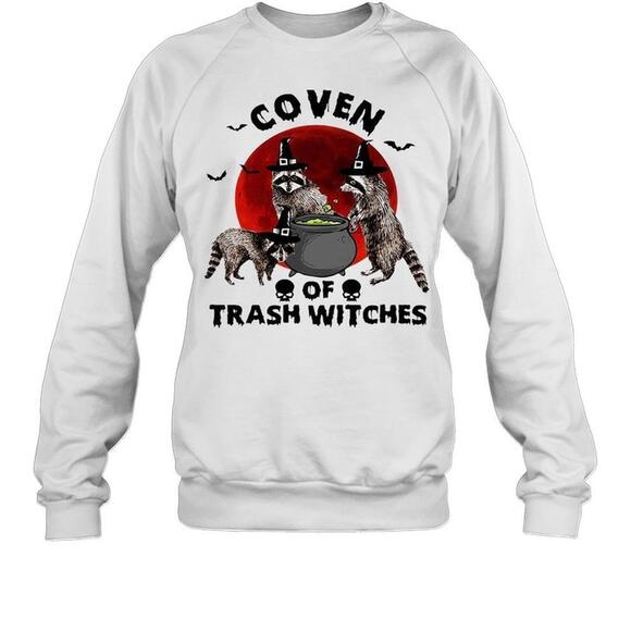 Tops - Coven Of Trash Witches Raccoon Halloween T-Sweatshirt